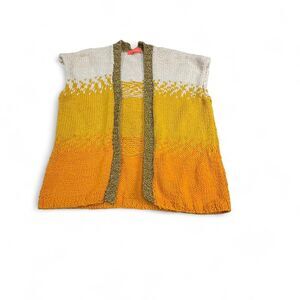 Rose Carrmine Women's yellow, orange and white Cardigan vest